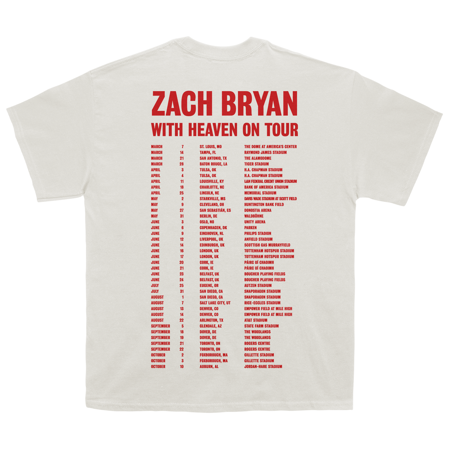 With Heaven On Top | Natural Tour Tee