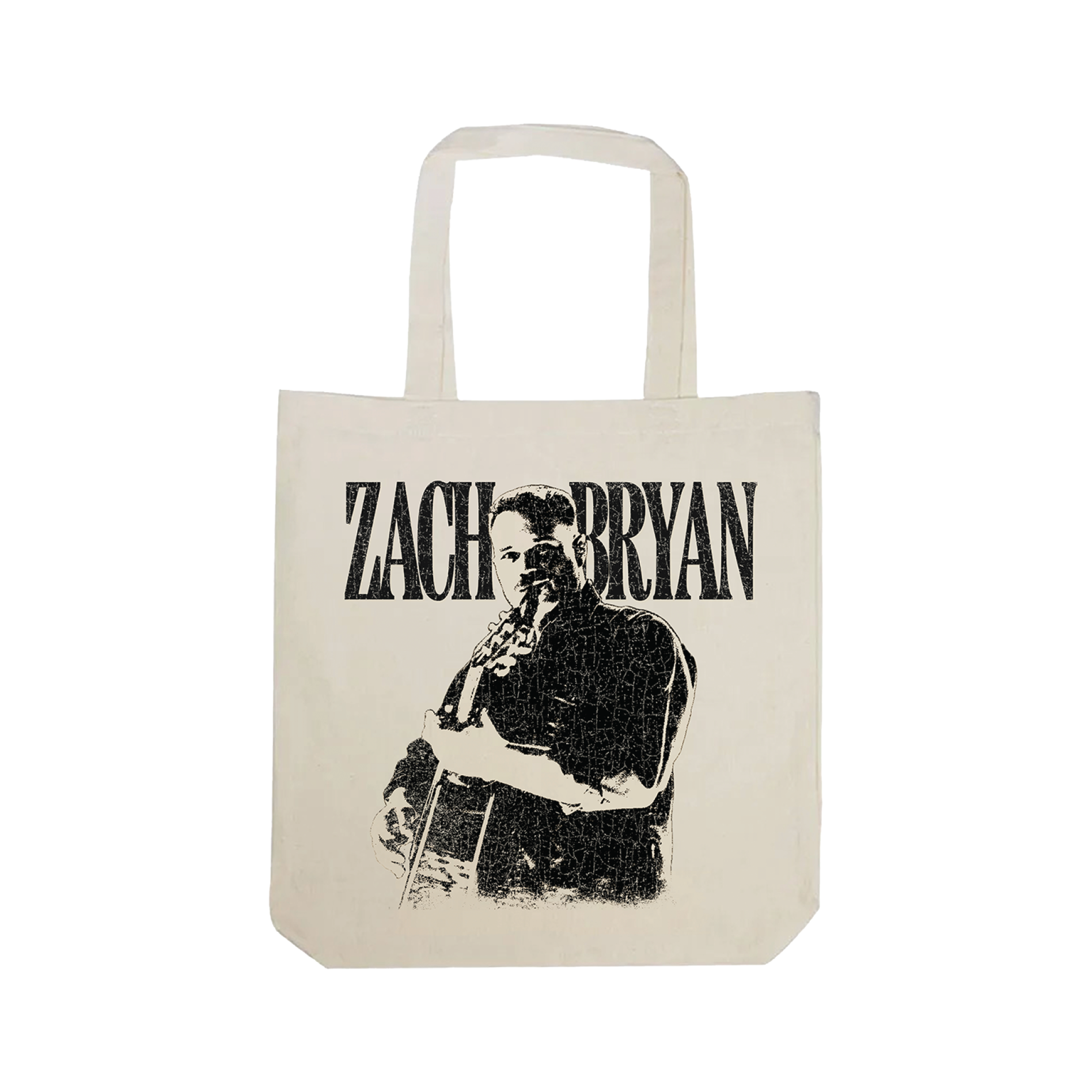 Natural Tote with Black Zach Bryan Graphic