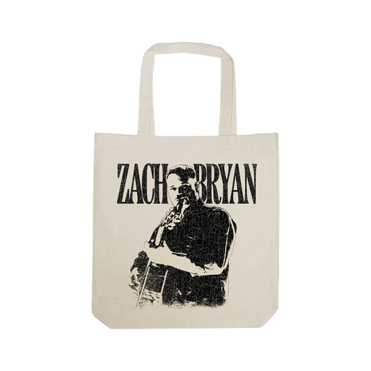 Natural Tote with Black Zach Bryan Graphic